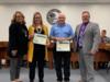 CTE students and their teacher, as well as community partners, were recognized for their organizing of the Thanksgiving dinner for those in need on Thanksgiving Day.