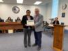 Jasmine Desai was recognized for her perfect score on her AP Research exam.  Her mom was there to accept her certificate.